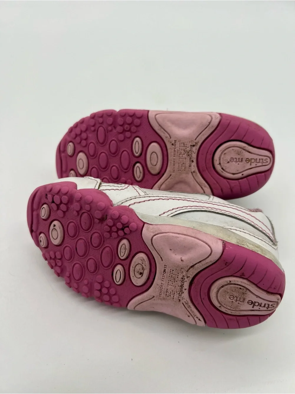 Stride Rite Girls White Pink Sneakers Sz 6.5 - Picture 7 of 7